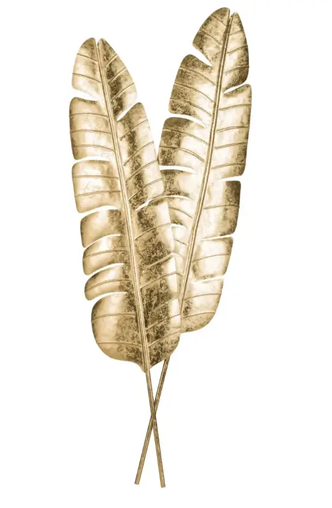 Золотая металлическая листва Настенный декор