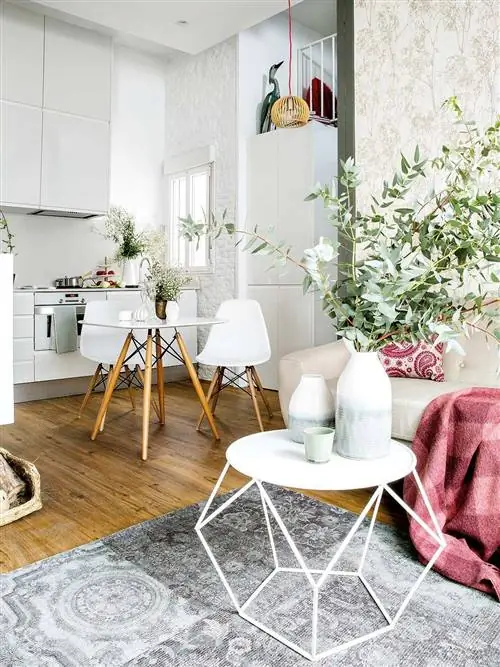 Белый, Комната, Мебель, Этаж, Дизайн интерьера, Недвижимость, Стол, Гостиная, Плитка, Дом,