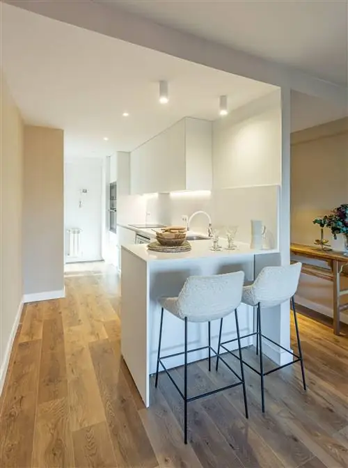 открытая кухня с барной стойкой