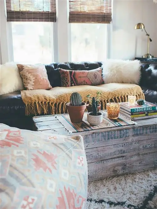 маленькая гостиная в богемном стиле