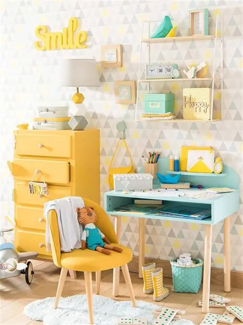 Синий, Желтый, Комната, Бирюзовый, Дизайн интерьера, Бирюзовый, Аква, Мебель, Ящик, Лазурный,