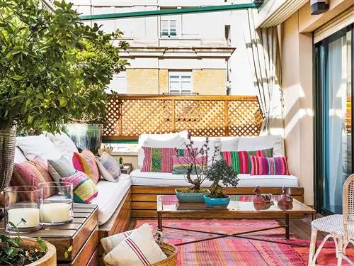 отремонтированный пентхаус с террасами гостиная на террасе