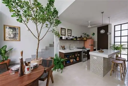 открытая кухня с центральным островом
