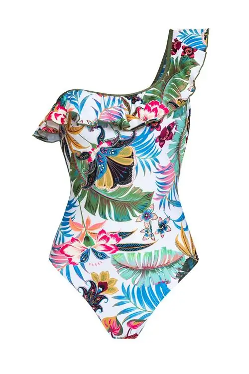 цветочный купальник с наплечником куртуазных печалей