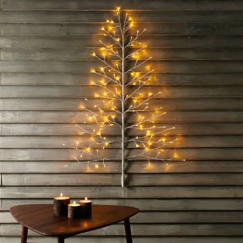 Освещение, Дерево, Ветка, Свет, Новогоднее украшение, Рождественская елка, Стена, Лист, Вуд, Светильник,