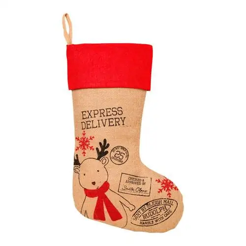 Рождественский чулок, Новогоднее украшение, Обувь, Олень, Дизайн интерьера, Носок, Орнамент,