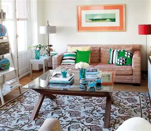 Комната, дизайн интерьера, зеленый, дерево, дом, гостиная, мебель, чирок, бирюза, пол,