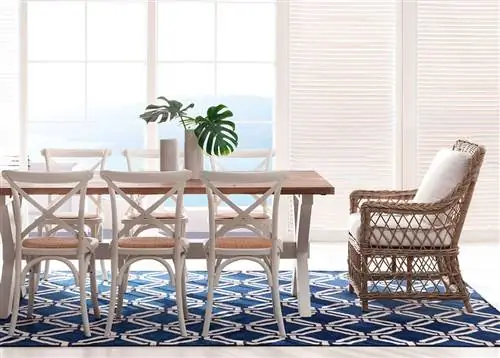 столовая со стулом из волокна