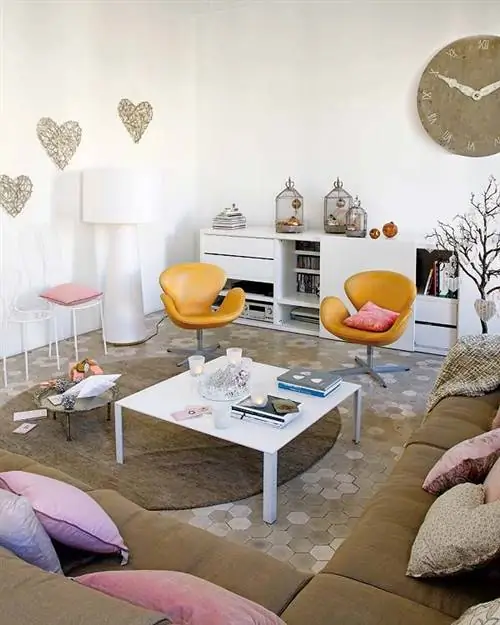 Комната, Дизайн интерьера, Желтый, Гостиная, Мебель, Стол, Этаж, Дизайн интерьера, Стена, Дом,