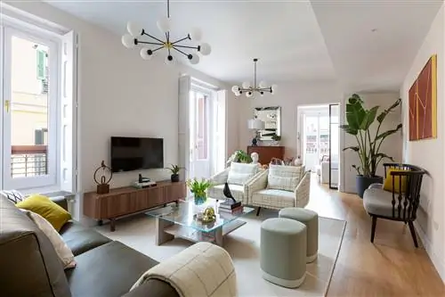 гостиная с отделкой в современном стиле