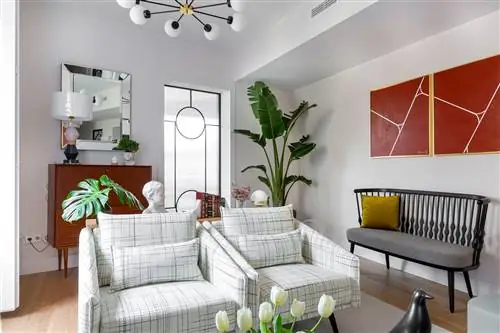 гостиная с отделкой в современном стиле