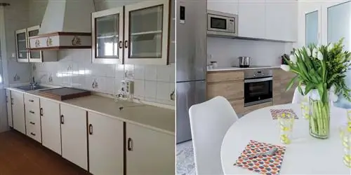 Светлая и просторная кухня после ремонта