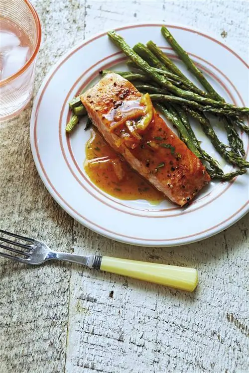 лосось с апельсиновым мармеладом