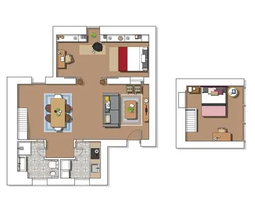 Двухуровневый пентхаус в Мадриде: планы первого этажа и мезонина
