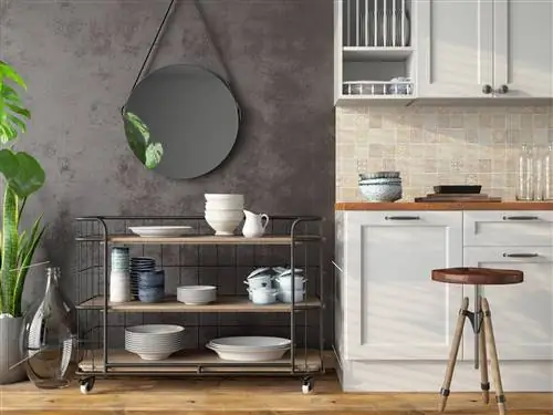 3D визуализация интерьера кухни в стиле лофт