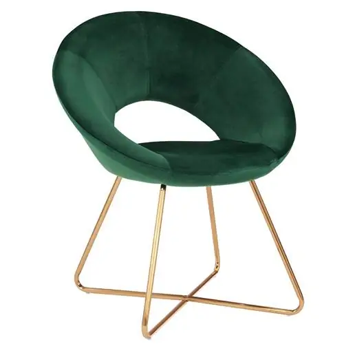 Стул в стиле ретро, обитый зеленым бархатом
