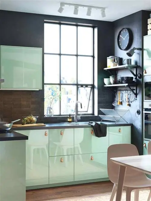 Комната, Кухня, Мебель, Зеленый, Недвижимость, Краснодеревщик, Дизайн интерьера, Бирюзовый, Здание, Столешница,