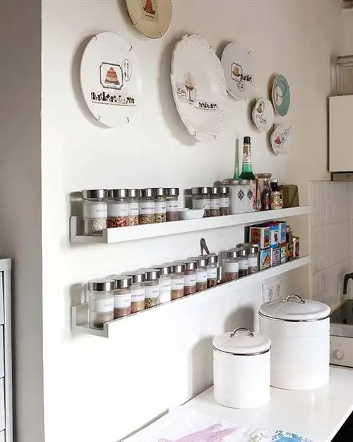 Стена, Дизайн интерьера, Стеллаж, Полка, Чирок, Бирюза, Дизайн интерьера, Краска, Фоторамка, Круг,