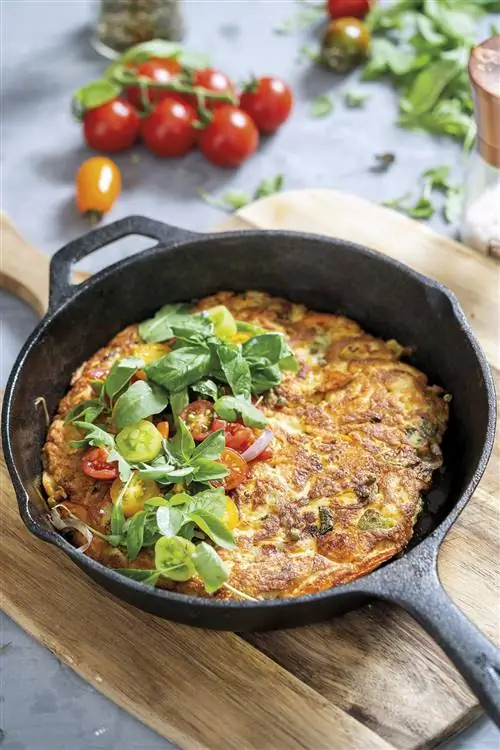 омлет из кабачков и помидоров черри