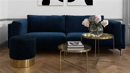 Синий бархатный чехол на диван ИКЕА НОККЕБИ