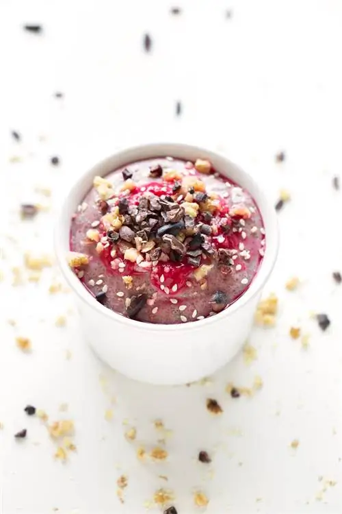 Пудинг быстрого приготовления с чиа и малиной