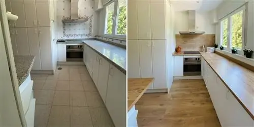 До и после ремонта офисной кухни
