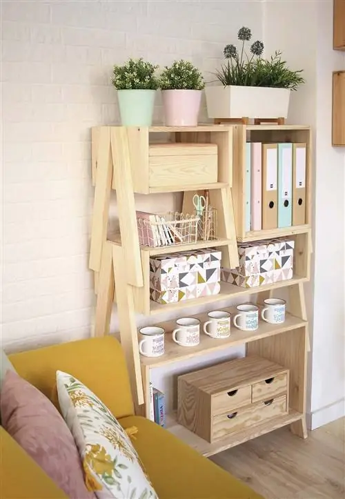 штабелируемый модульный деревянный книжный шкаф в стиле баухаус