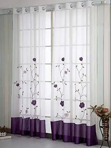 Шторы с цветочной вышивкой