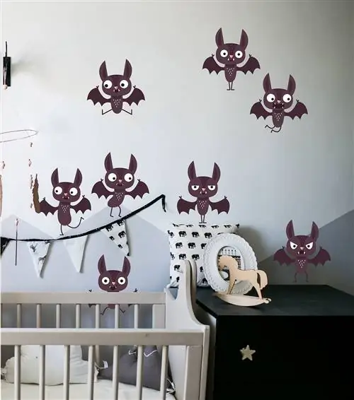 декоративная виниловая стена хэллоуин летучая мышь тенвинило