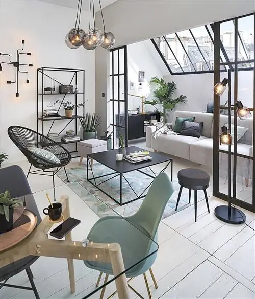 объединенные пространства гостиная с закрытой террасой