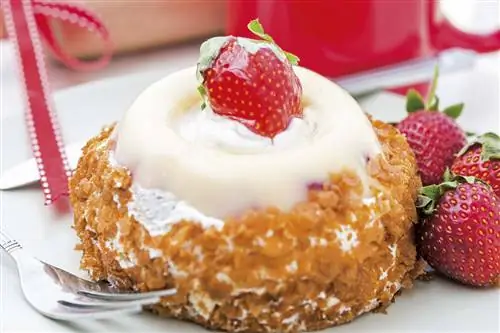 сливочное желе с клубникой