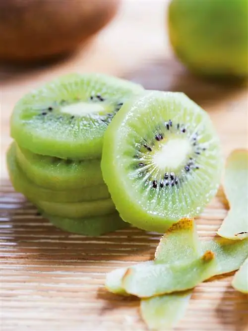 очищенный и нарезанный кубиками киви