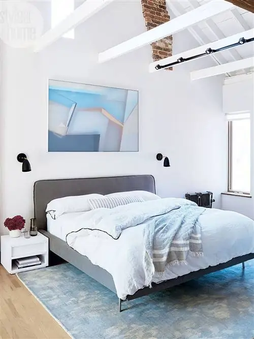 коврик для спальни небесно-голубого цвета