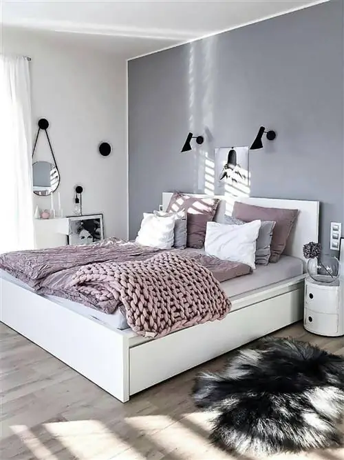 Спальня, Мебель, Кровать, Комната, Белый, Каркас кровати, Дизайн интерьера, Простыня, Матрас, Тумбочка,