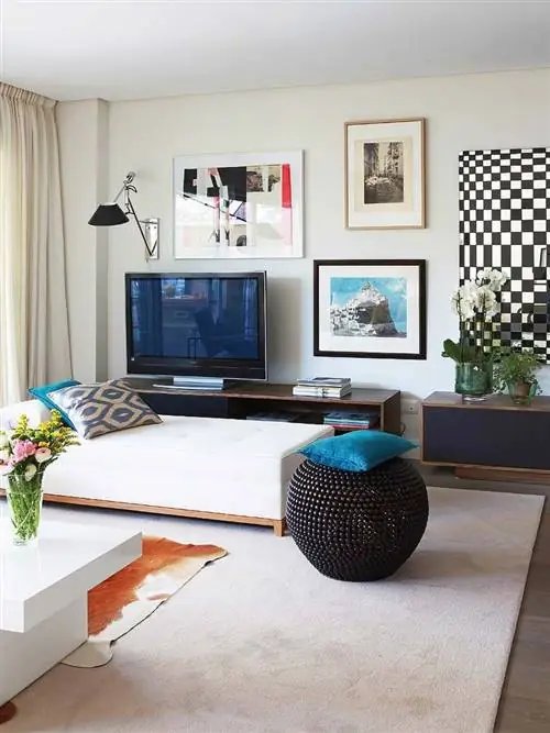 Дизайн интерьера, Комната, Цветочный горшок, Дизайн интерьера, Стена, Устройство отображения, Гостиная, Лампа, Телевизор, Занавес,