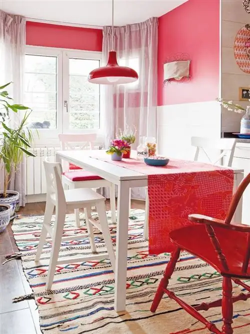 Комната, Дизайн интерьера, Этаж, Стол, Красный, Мебель, Пол, Стул, Дизайн интерьера, Главная,