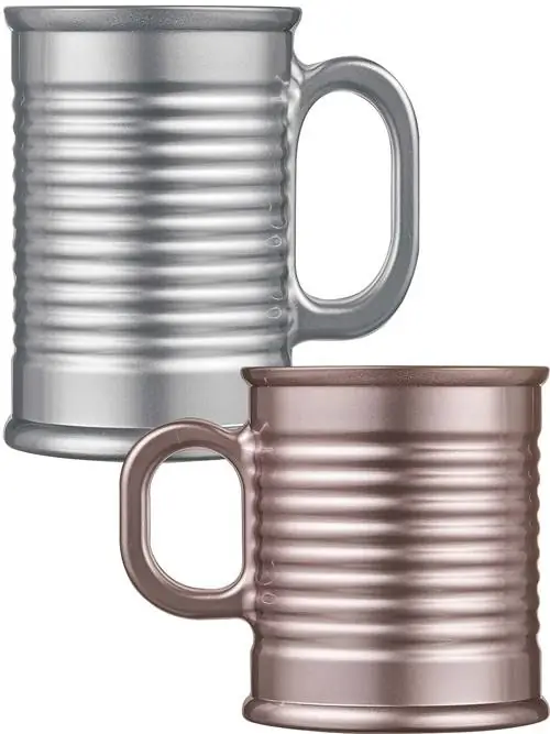 Кухонная утварь: Металлизированные стеклянные чашки в форме банок