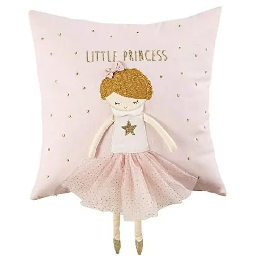 маленькая принцесса детская розовая подушка