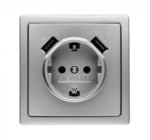 Розетка Siemens с двойным зарядным устройством