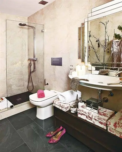 Комната, Этаж, Дизайн интерьера, Недвижимость, Архитектура, Стена, Пол, Сантехника, Плитка, Фиолетовый,