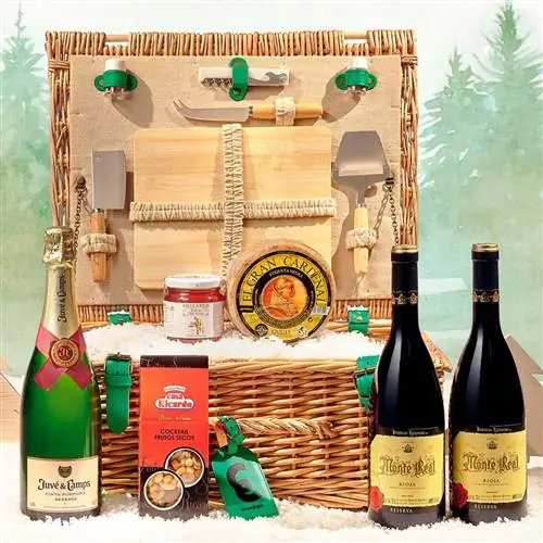 Корзина, Корзина, Шампанское, Подарок, Бутылка, Стеклянная бутылка, Ликер, Напиток, Алкоголь, Вино,