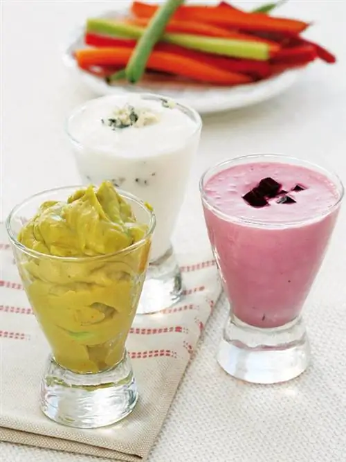 Crudites с тремя соусами