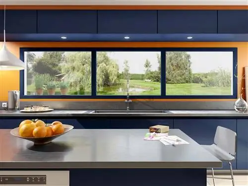 Столешница, Комната, Кухня, Мебель, Недвижимость, Дизайн интерьера, Дом, Желтый, Стена, Окно,