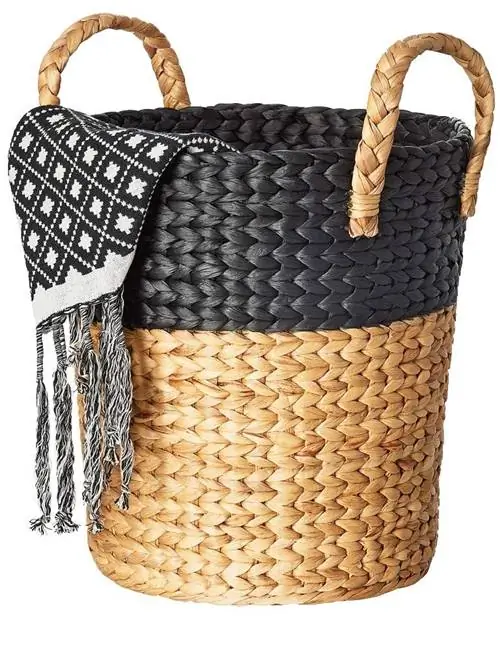 Корзина, Корзина для хранения, Плетеная, Сумка, Бежевая,