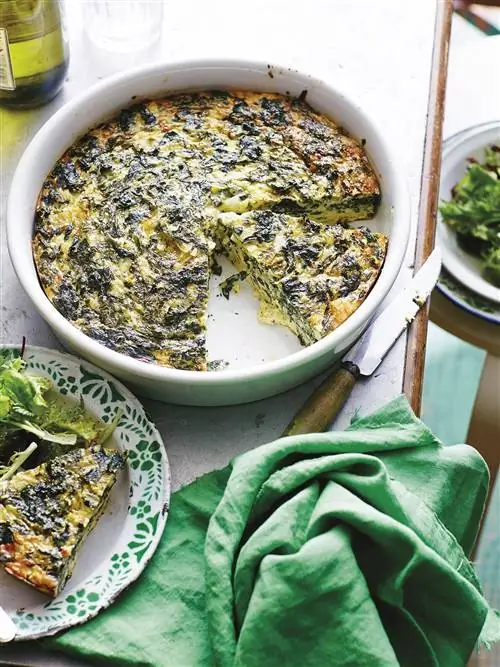 тортилья со шпинатом и луком