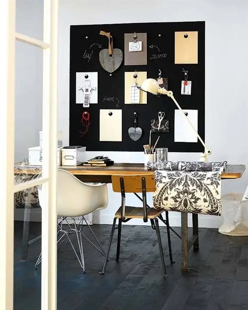 Мебель, Дизайн интерьера, Комната, Стол, Стена, Рабочий стол, Дизайн, Офис, Стул, Черно-белый,