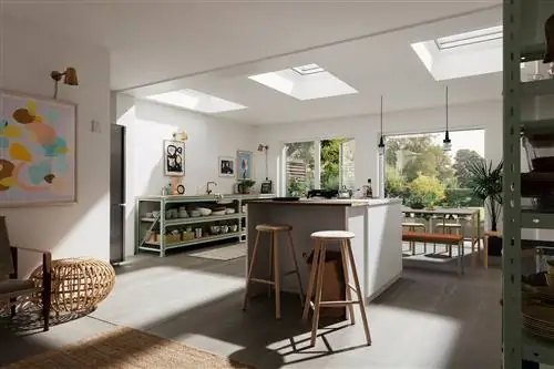 Кухня с мансардными окнами VELUX Кухня с мансардными окнами VELUX