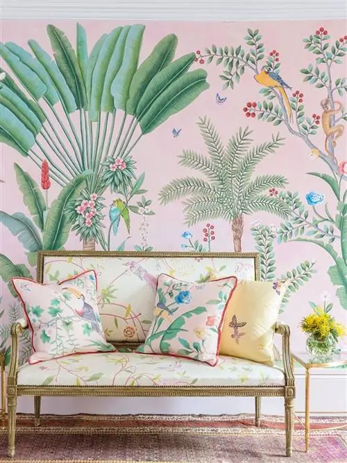 Зеленый, Мебель, Диван, Комната, Обои, Ботаника, Гостиная, Растение, Студия диван, Дизайн интерьера,