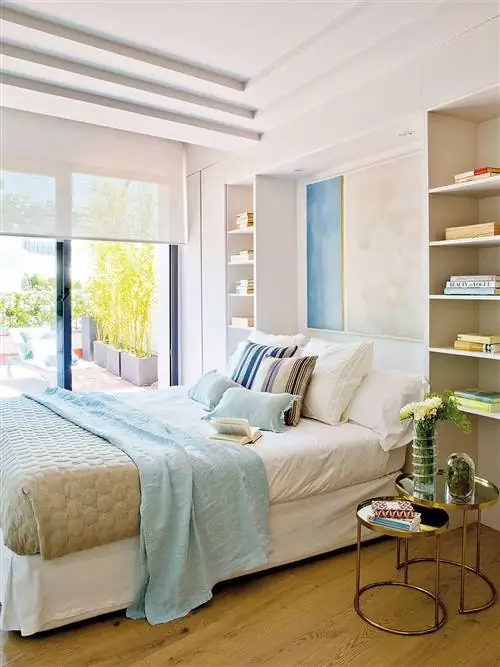 Синий, Комната, Зеленый, Дизайн интерьера, Недвижимость, Стена, Текстиль, Дом, Пол, Кровать,