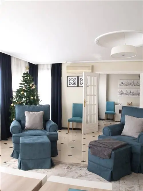 Синий, Дизайн интерьера, Комната, Этаж, Пол, Стена, Мебель, Потолок, Гостиная, Дизайн интерьера,
